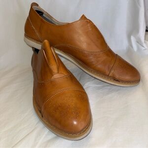 PIKOLINOS Santorini Tan Leather Loafers Lace-less Oxford Style EU 41/US 10.5-11